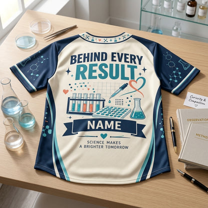 Custom Behind Every Result Lab Professional Baseball Jersey – Personalized Lab Tech Gift - mockup 4