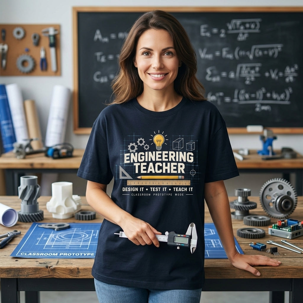 Engineering Teacher Design Challenge T-shirt Sweatshirt Hoodie – STEM Educator Gift - mockup 1