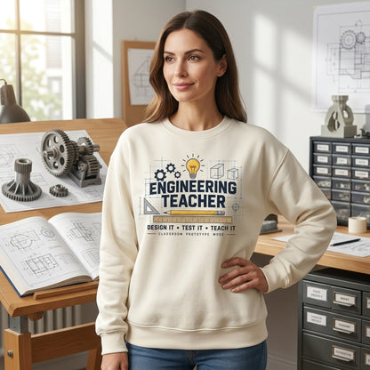 Engineering Teacher Design Challenge T-shirt Sweatshirt Hoodie – STEM Educator Gift - mockup 2