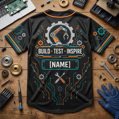 Custom Robotics Teacher Build Lab Baseball Jersey – Personalized STEM Educator Gift - mockup 4
