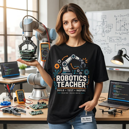 Robotics Teacher Build Lab T-shirt Sweatshirt Hoodie – STEM Educator Gift - mockup 1