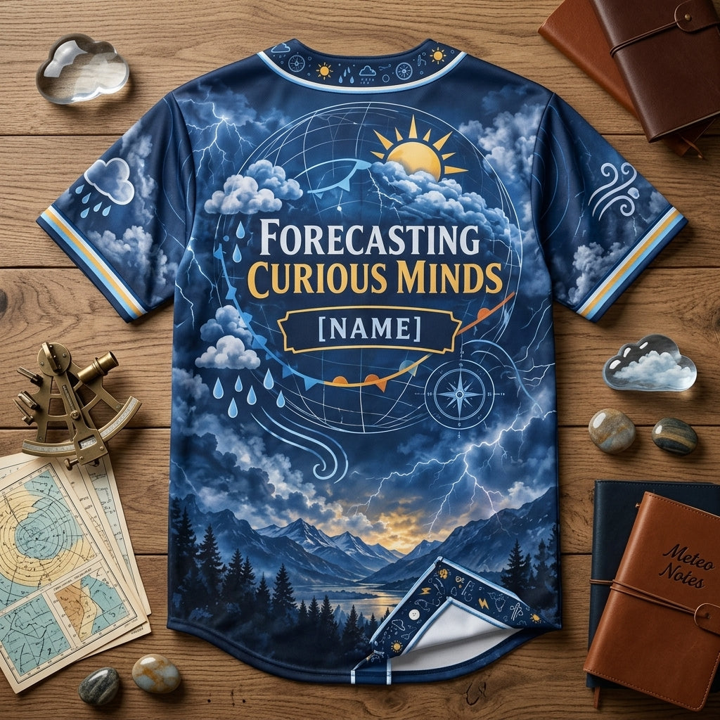 Personalized Weather Science Teacher Meteorology Lab Baseball Jersey – Science Educator Gift - mockup 4