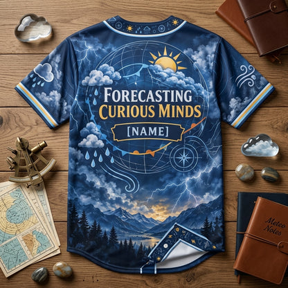 Personalized Weather Science Teacher Meteorology Lab Baseball Jersey – Science Educator Gift - mockup 4