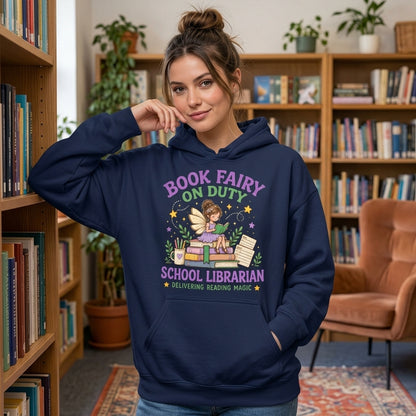 Book Fairy School Librarian T-shirt Sweatshirt Hoodie - Delivering Reading Magic Gift - mockup 3