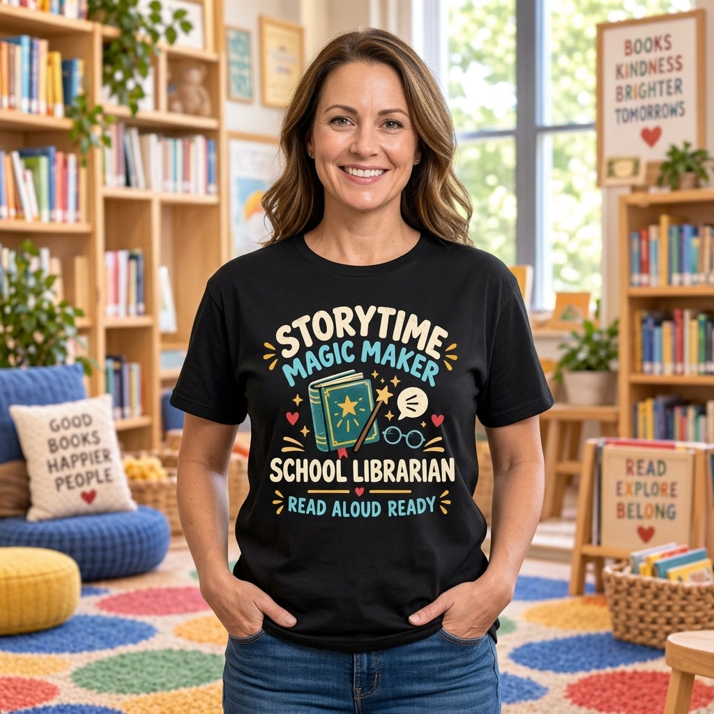Storytime Magic Maker School Librarian T-shirt Sweatshirt Hoodie - Educator Gift - mockup 1