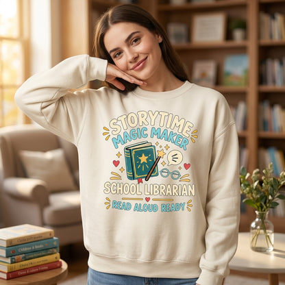 Storytime Magic Maker School Librarian T-shirt Sweatshirt Hoodie - Educator Gift - mockup 2