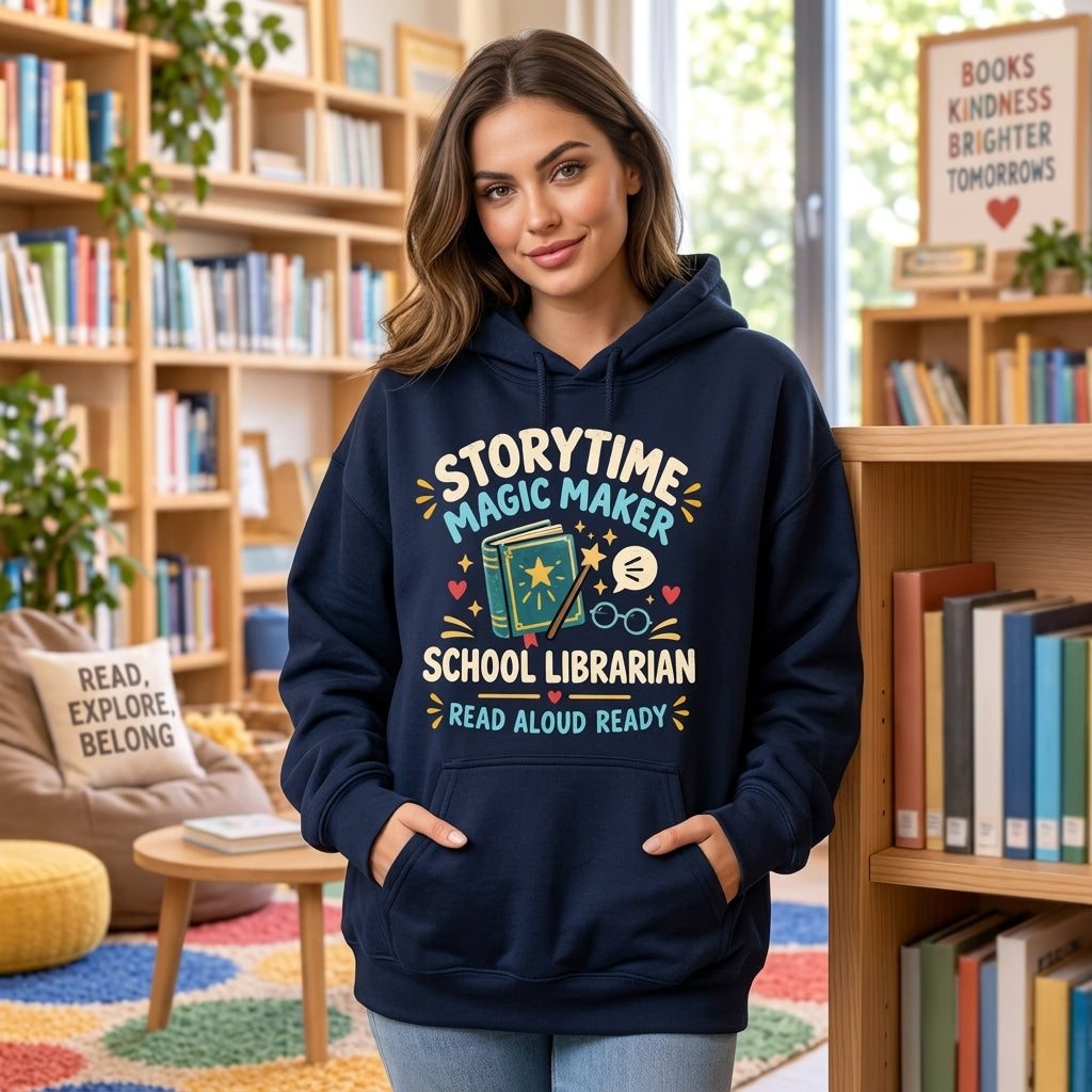 Storytime Magic Maker School Librarian T-shirt Sweatshirt Hoodie - Educator Gift - mockup 3