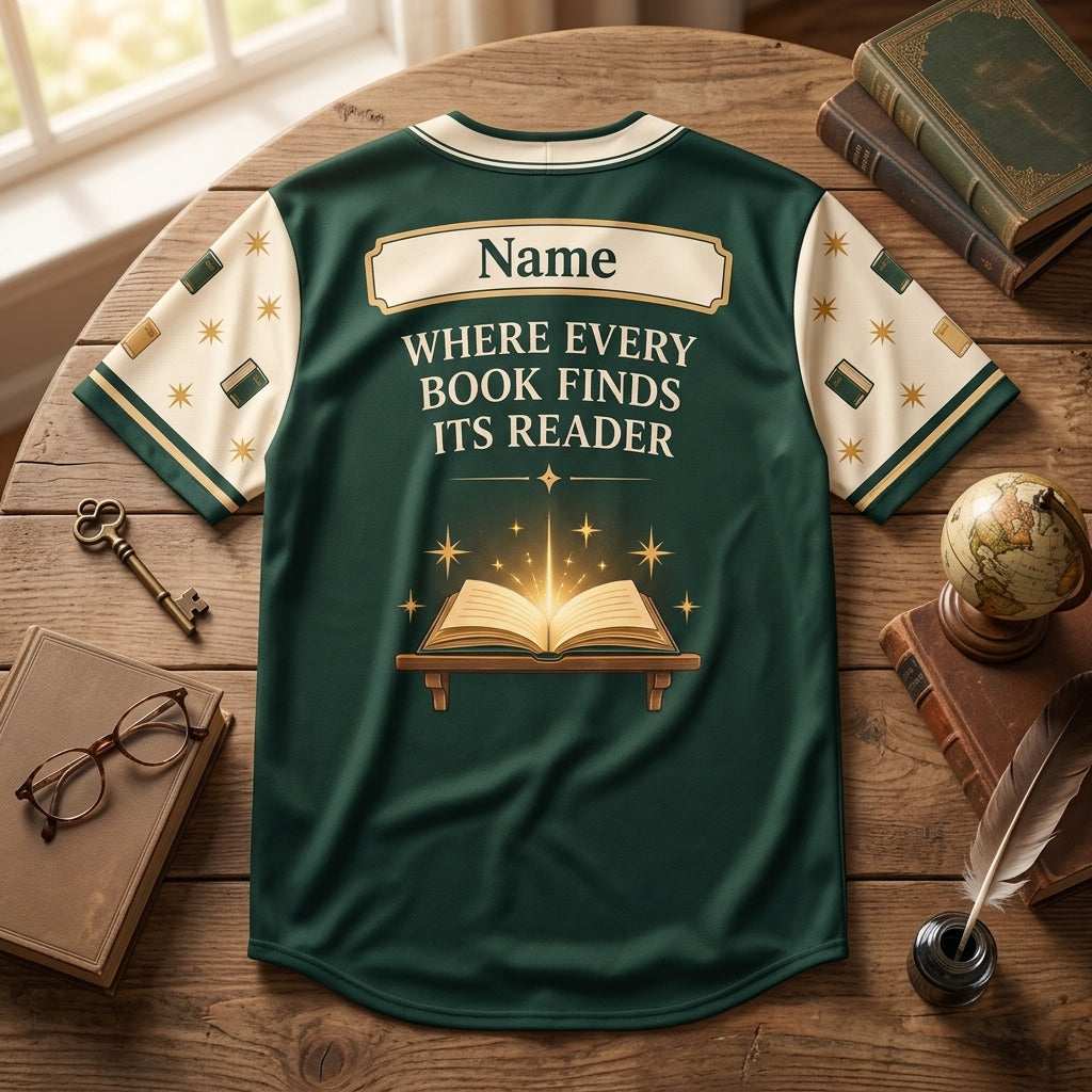 Personalized Shelf Magic Librarian Baseball Jersey - Gift for School Librarians - mockup 4
