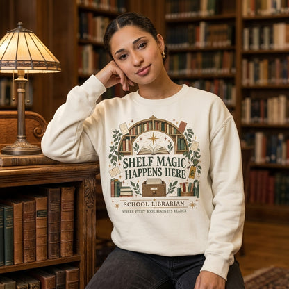 Shelf Magic Librarian T-shirt Sweatshirt Hoodie - School Library Gift - mockup 2