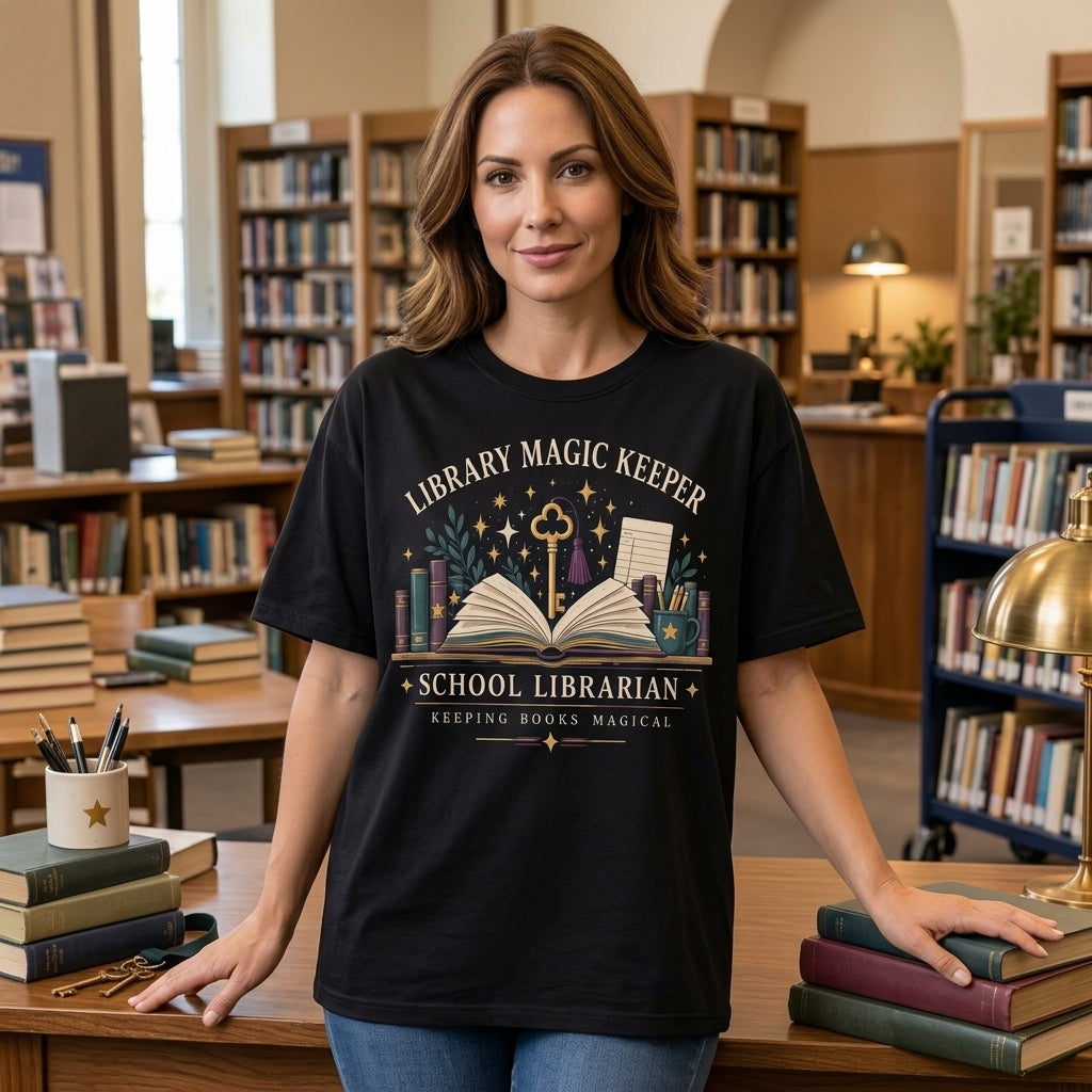 Library Magic Keeper School Librarian T-shirt Sweatshirt Hoodie - Magical Book Gift - mockup 1