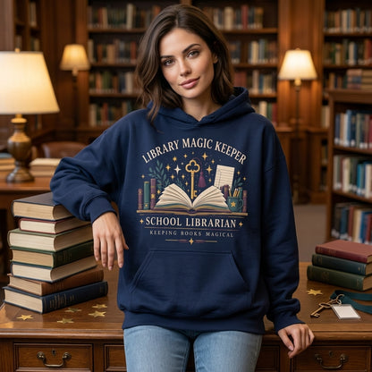 Library Magic Keeper School Librarian T-shirt Sweatshirt Hoodie - Magical Book Gift - mockup 3