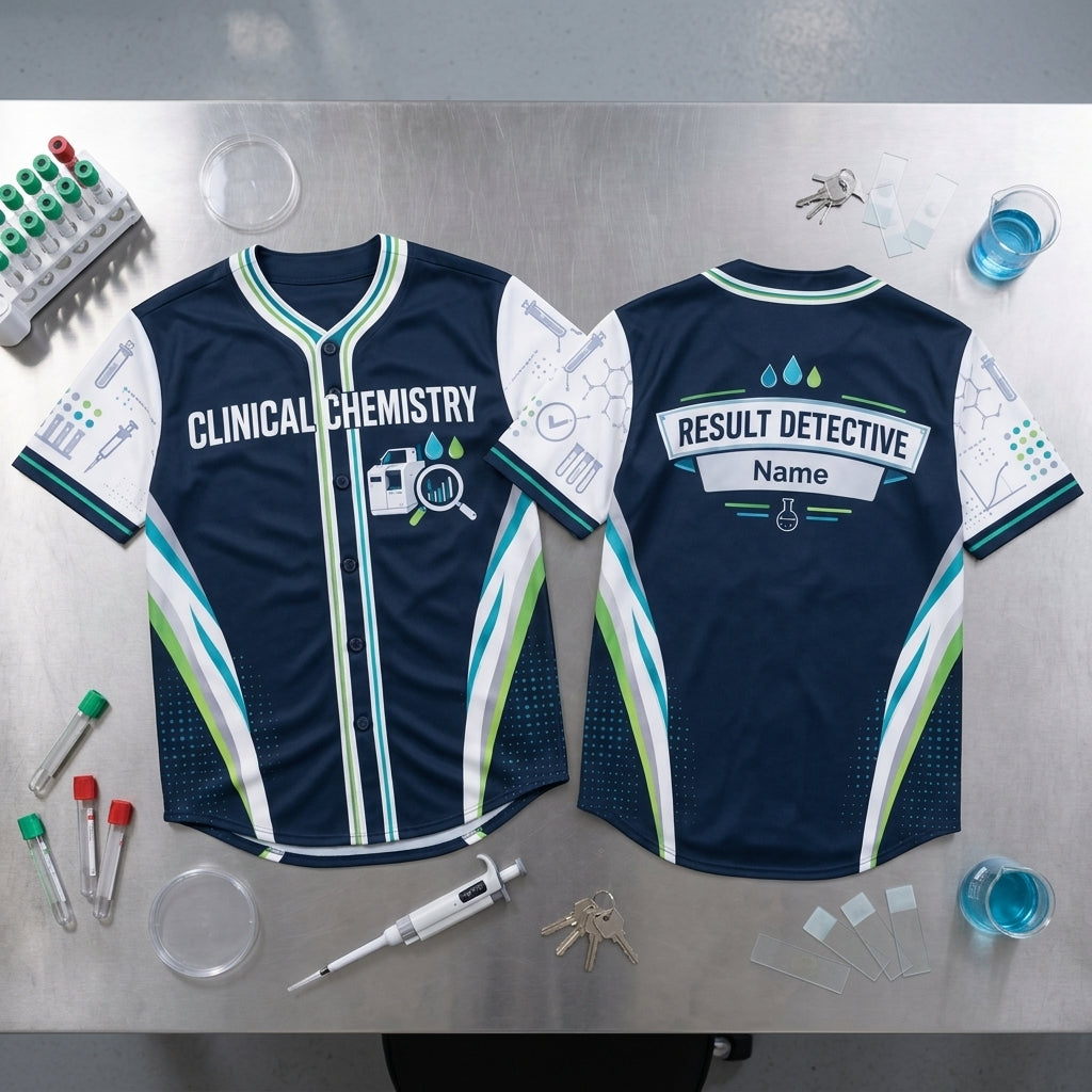 Custom Clinical Chemistry Result Detective Baseball Jersey – Lab Tech Gift - mockup 1