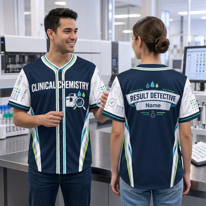 Custom Clinical Chemistry Result Detective Baseball Jersey – Lab Tech Gift - mockup 2