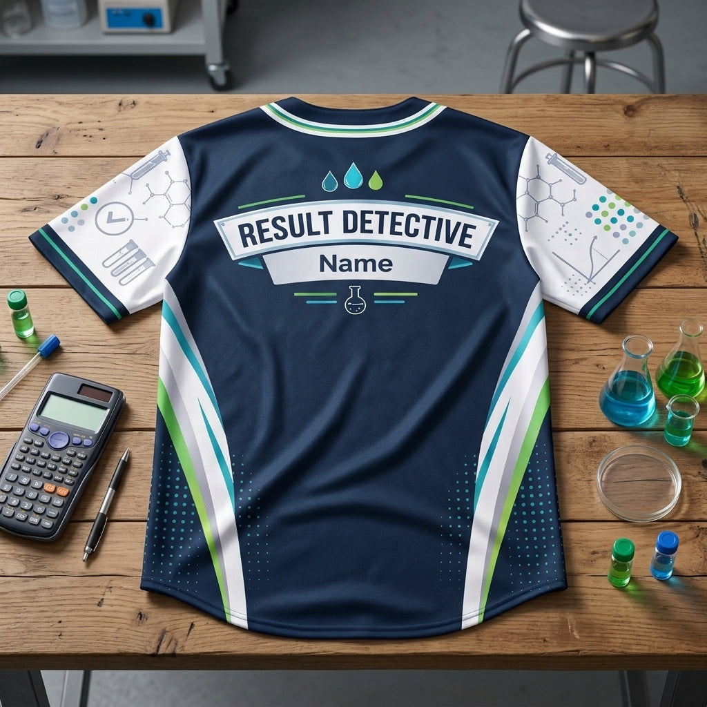 Custom Clinical Chemistry Result Detective Baseball Jersey – Lab Tech Gift - mockup 4