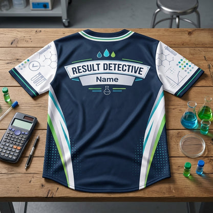 Custom Clinical Chemistry Result Detective Baseball Jersey – Lab Tech Gift - mockup 4