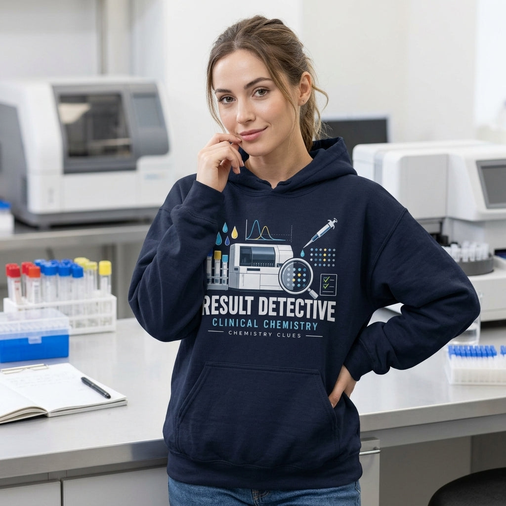 Clinical Chemistry Result Detective T-shirt Sweatshirt Hoodie - Lab Scientist Apparel - mockup 3