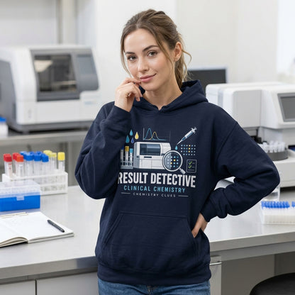 Clinical Chemistry Result Detective T-shirt Sweatshirt Hoodie - Lab Scientist Apparel - mockup 3