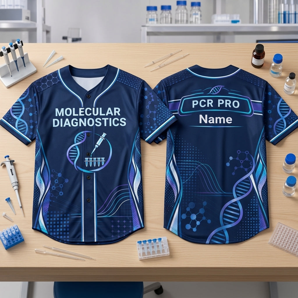 Custom Molecular Diagnostics PCR Pro Baseball Jersey for Lab Professionals - mockup 1