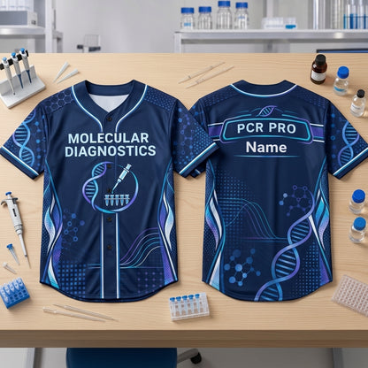 Custom Molecular Diagnostics PCR Pro Baseball Jersey for Lab Professionals - mockup 1