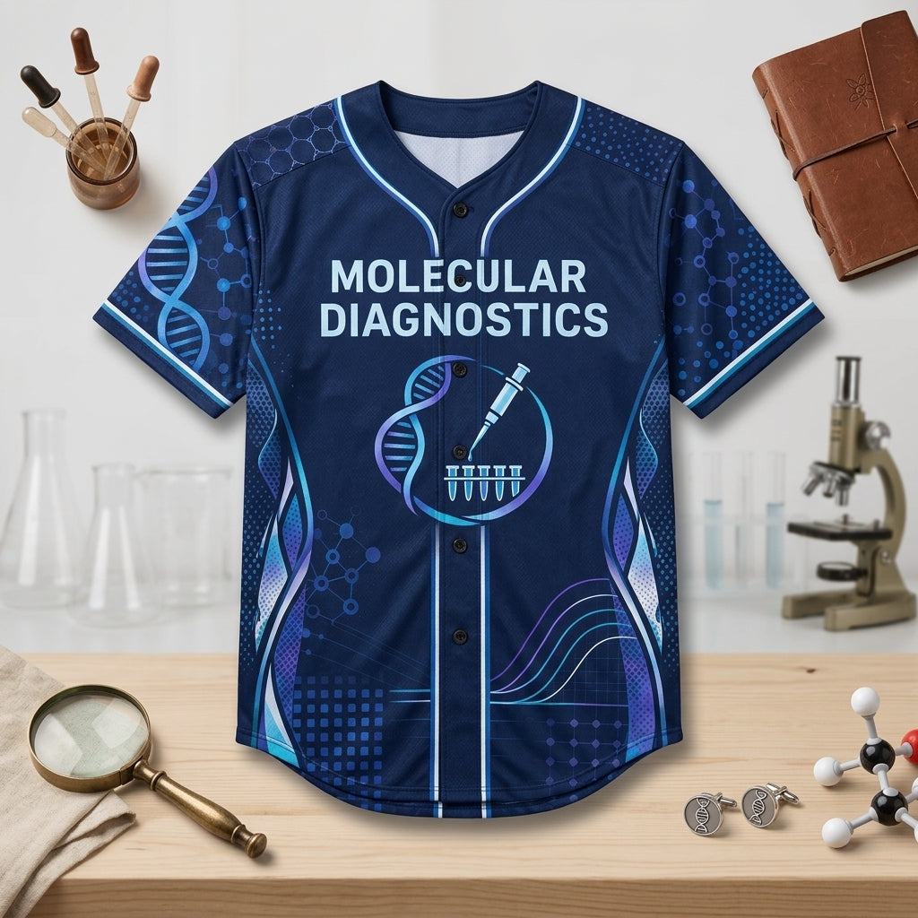 Custom Molecular Diagnostics PCR Pro Baseball Jersey for Lab Professionals - mockup 3