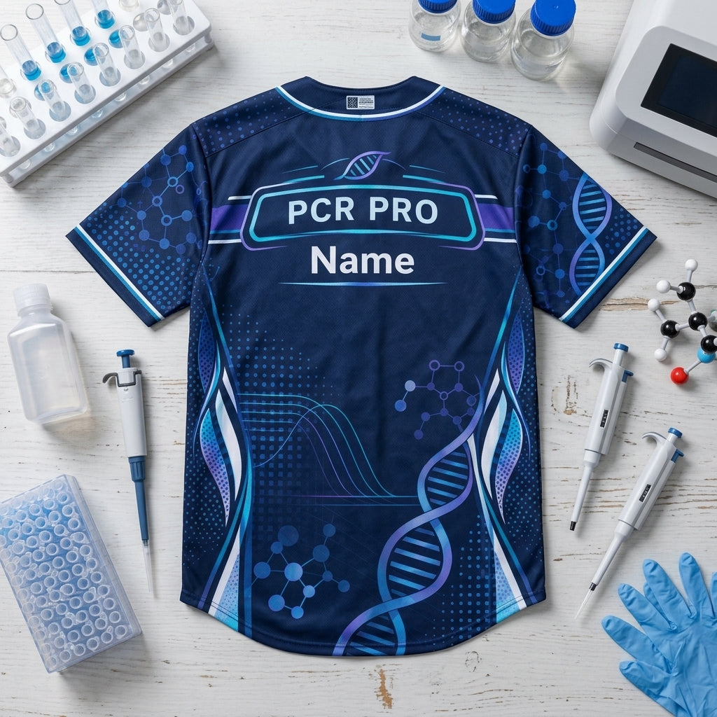 Custom Molecular Diagnostics PCR Pro Baseball Jersey for Lab Professionals - mockup 4