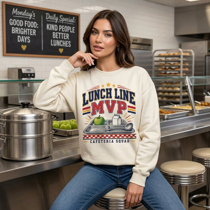 Lunch Line MVP Cafeteria Squad T-shirt Sweatshirt Hoodie - School Lunch Staff Gift - mockup 2