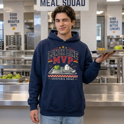 Lunch Line MVP Cafeteria Squad T-shirt Sweatshirt Hoodie - School Lunch Staff Gift - mockup 3