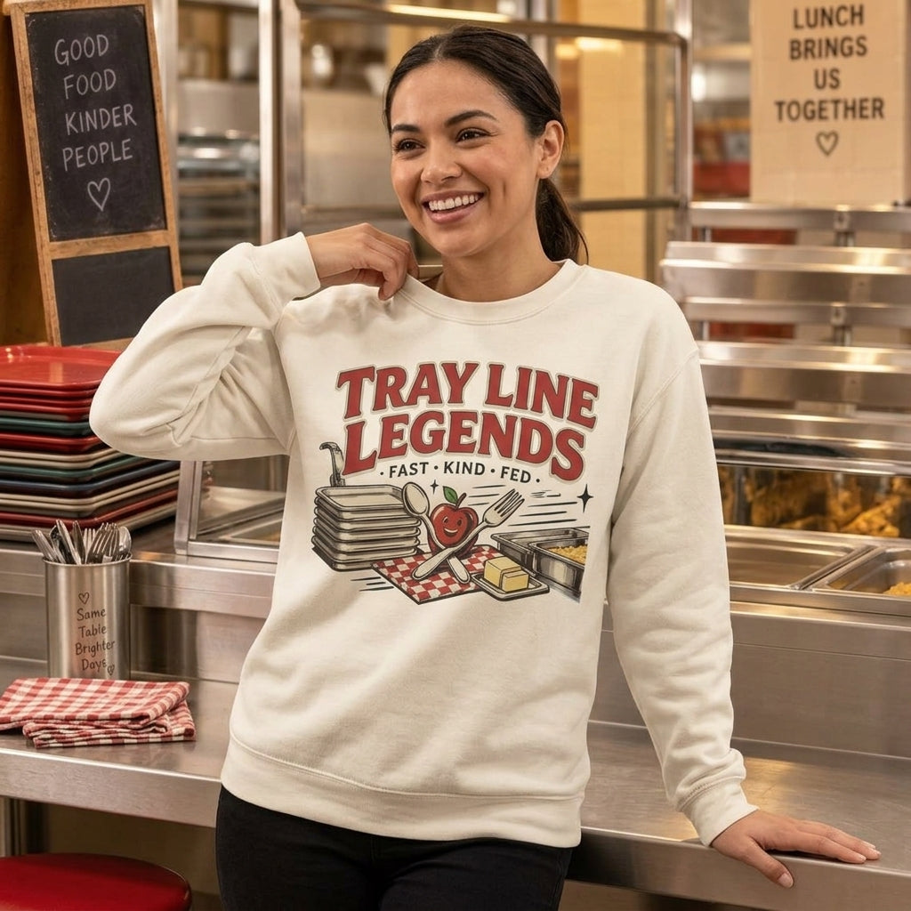 Tray Line Legends Cafeteria Squad T-shirt Sweatshirt Hoodie - School Lunch Staff Gift - mockup 2