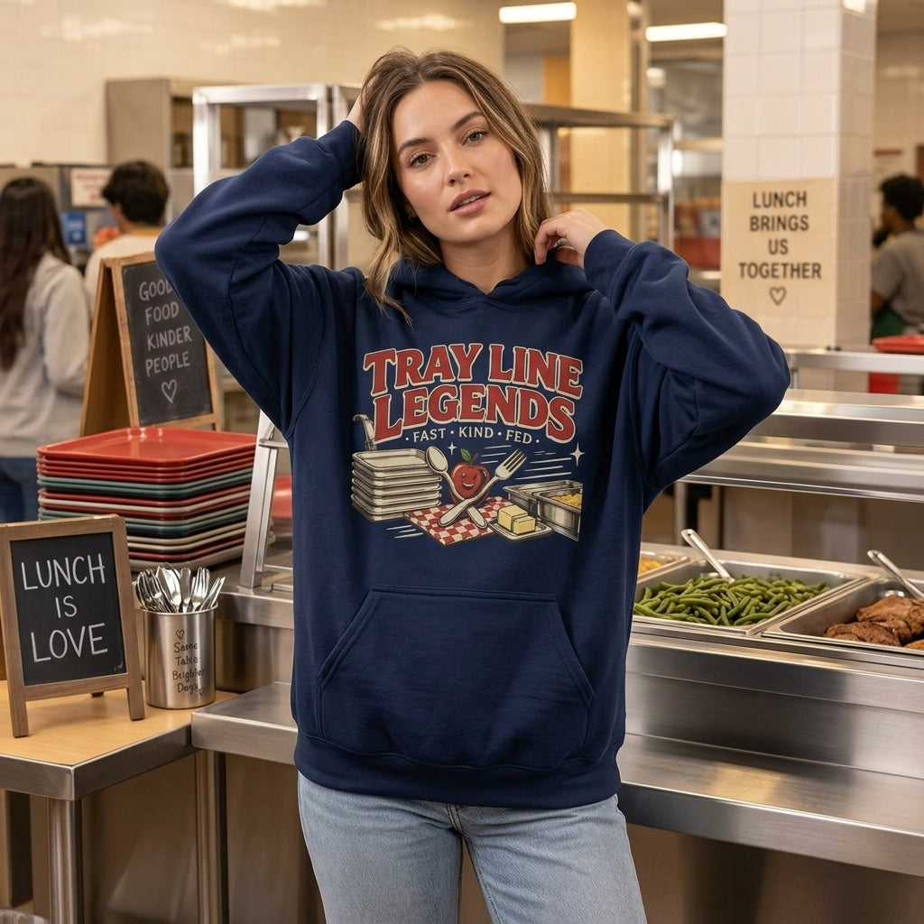 Tray Line Legends Cafeteria Squad T-shirt Sweatshirt Hoodie - School Lunch Staff Gift - mockup 3