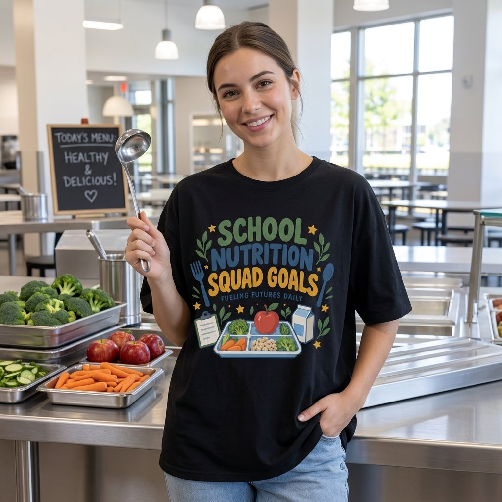 School Nutrition Squad Goals T-shirt Sweatshirt Hoodie – Cafeteria Staff Gift - mockup 1