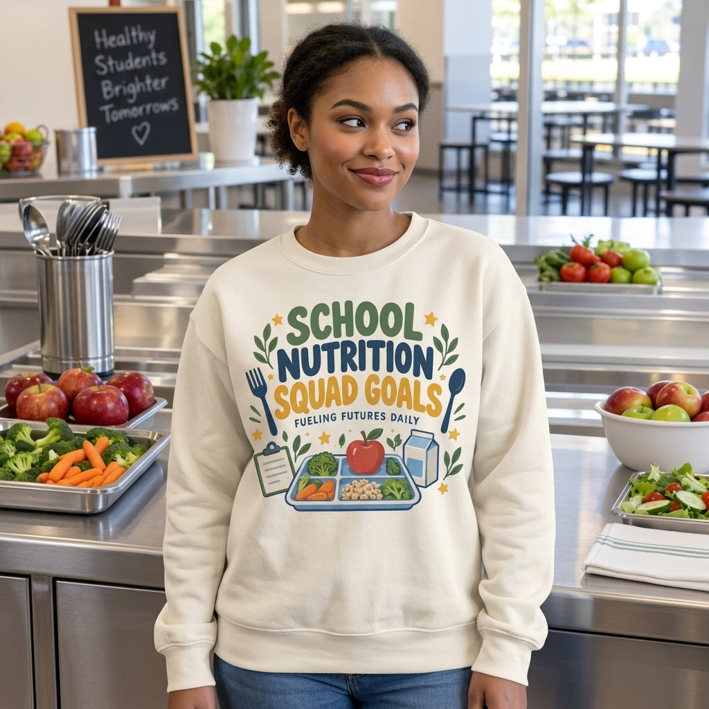 School Nutrition Squad Goals T-shirt Sweatshirt Hoodie – Cafeteria Staff Gift - mockup 2