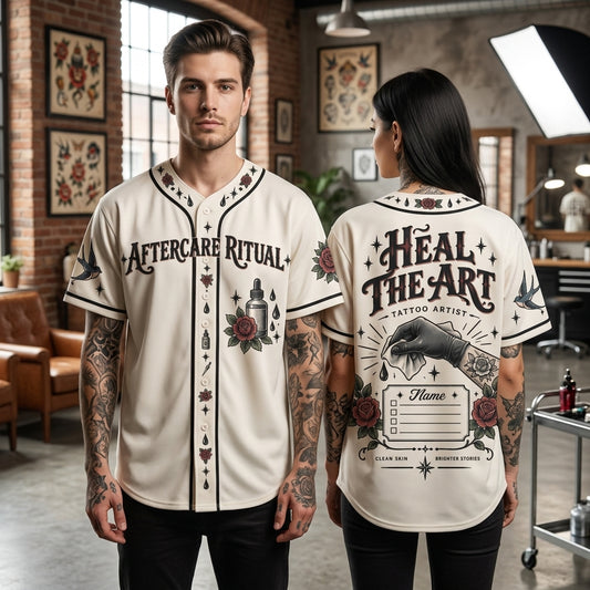Tattoo Artist Aftercare Ritual Custom Baseball Jersey - Personalized Ink Gift - mockup 1