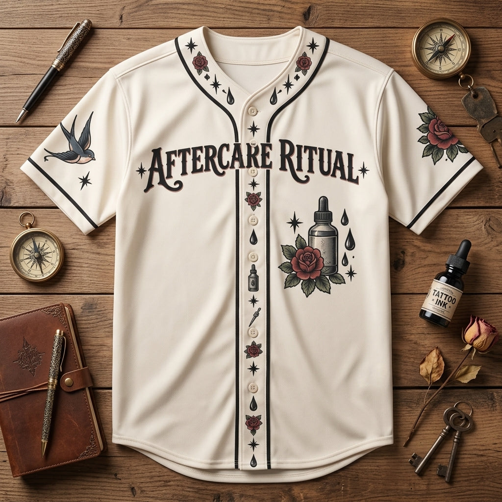 Tattoo Artist Aftercare Ritual Custom Baseball Jersey - Personalized Ink Gift - mockup 3