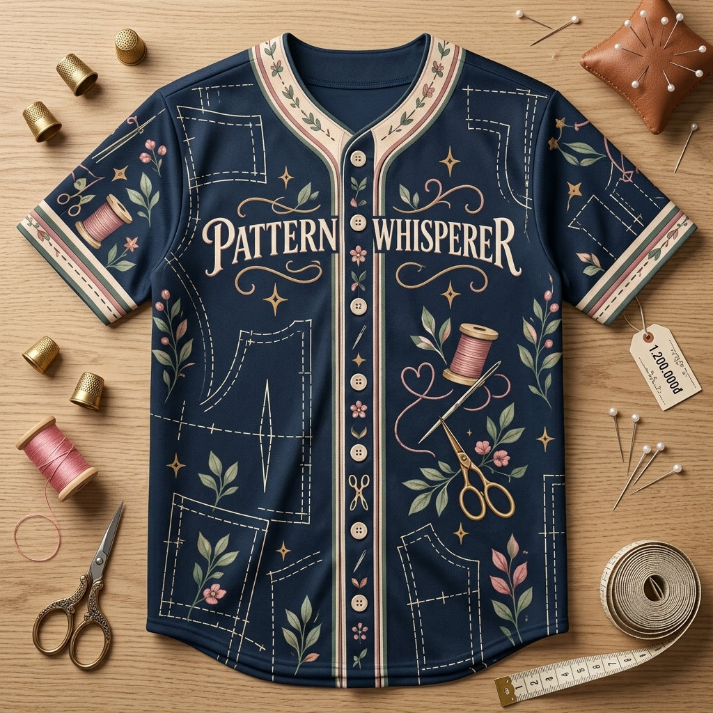 Custom Pattern Whisperer Sewist Life Baseball Jersey – Personalized Sewing Gift - mockup 3