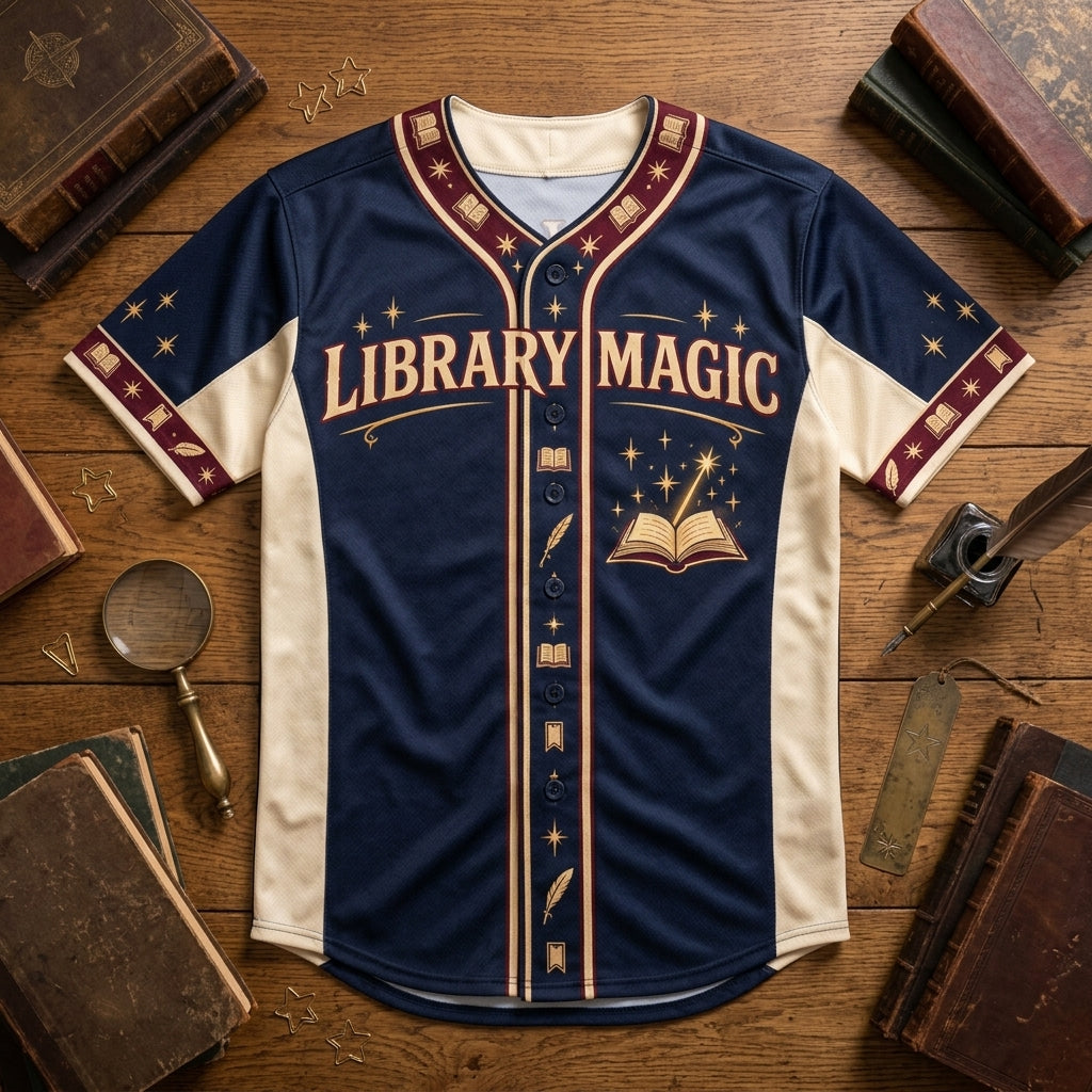 Personalized Book Wizard School Librarian Baseball Jersey – Gift for Book Lovers - mockup 3