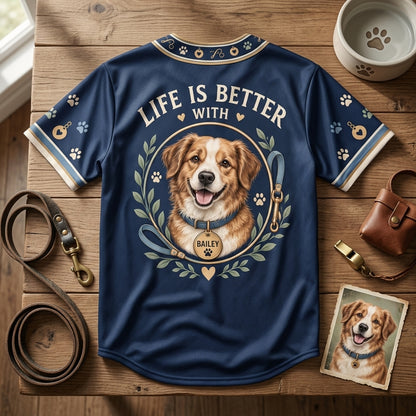 Personalized Pet Portrait My Favorite Face Baseball Jersey – Custom Dog Lover Gift - mockup 4