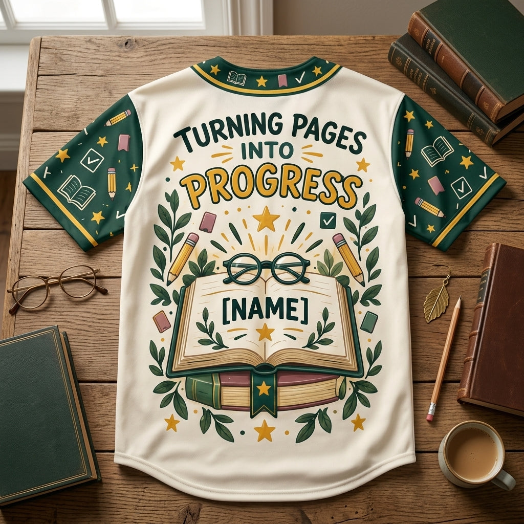 Custom Reading Wizard On Duty Baseball Jersey – Personalized Gift for Book Lovers - mockup 4