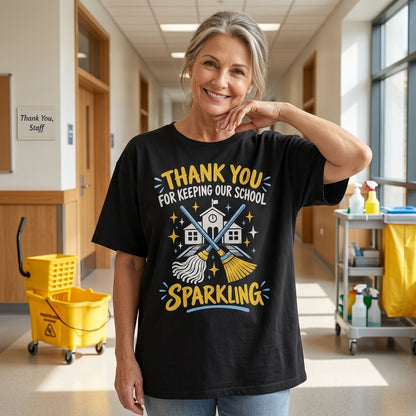 School Custodian Appreciation T-shirt Sweatshirt Hoodie – Thank You School Janitor Gift - mockup 1