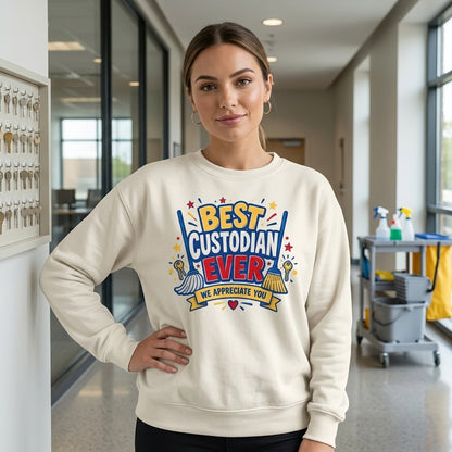 Best Custodian Ever T-shirt Sweatshirt Hoodie - Custodian Appreciation Day Gift - mockup 2