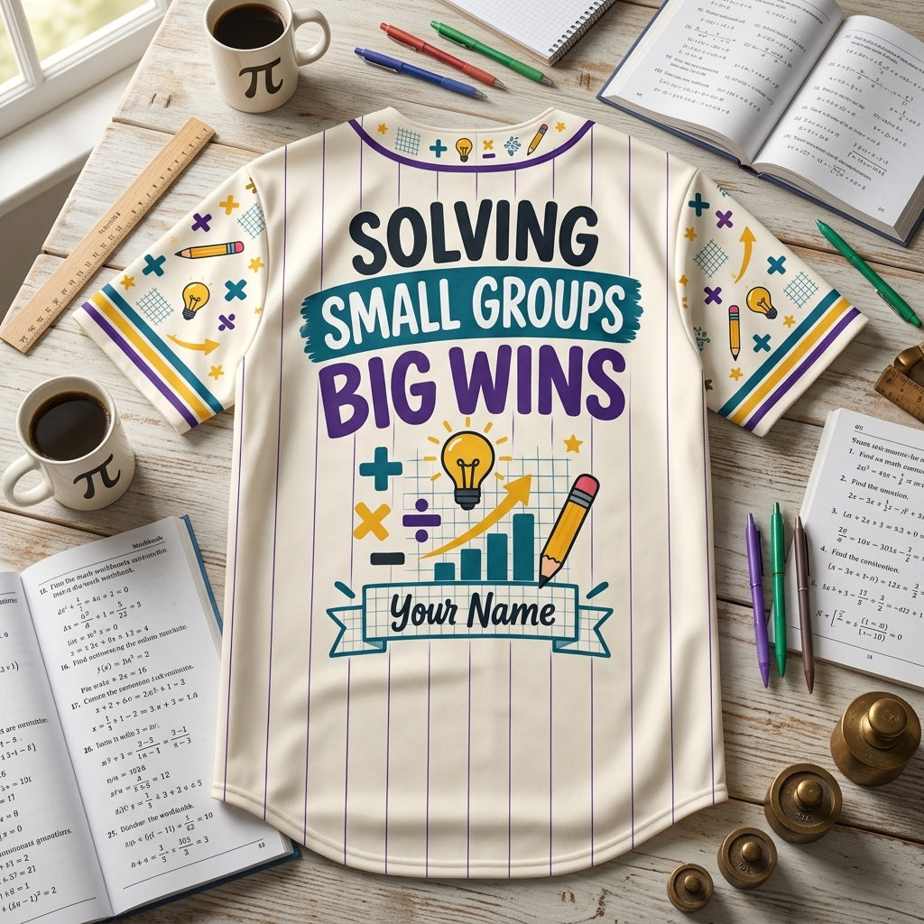 Custom Math Interventionist Baseball Jersey - Personalized Teacher Apparel - mockup 4