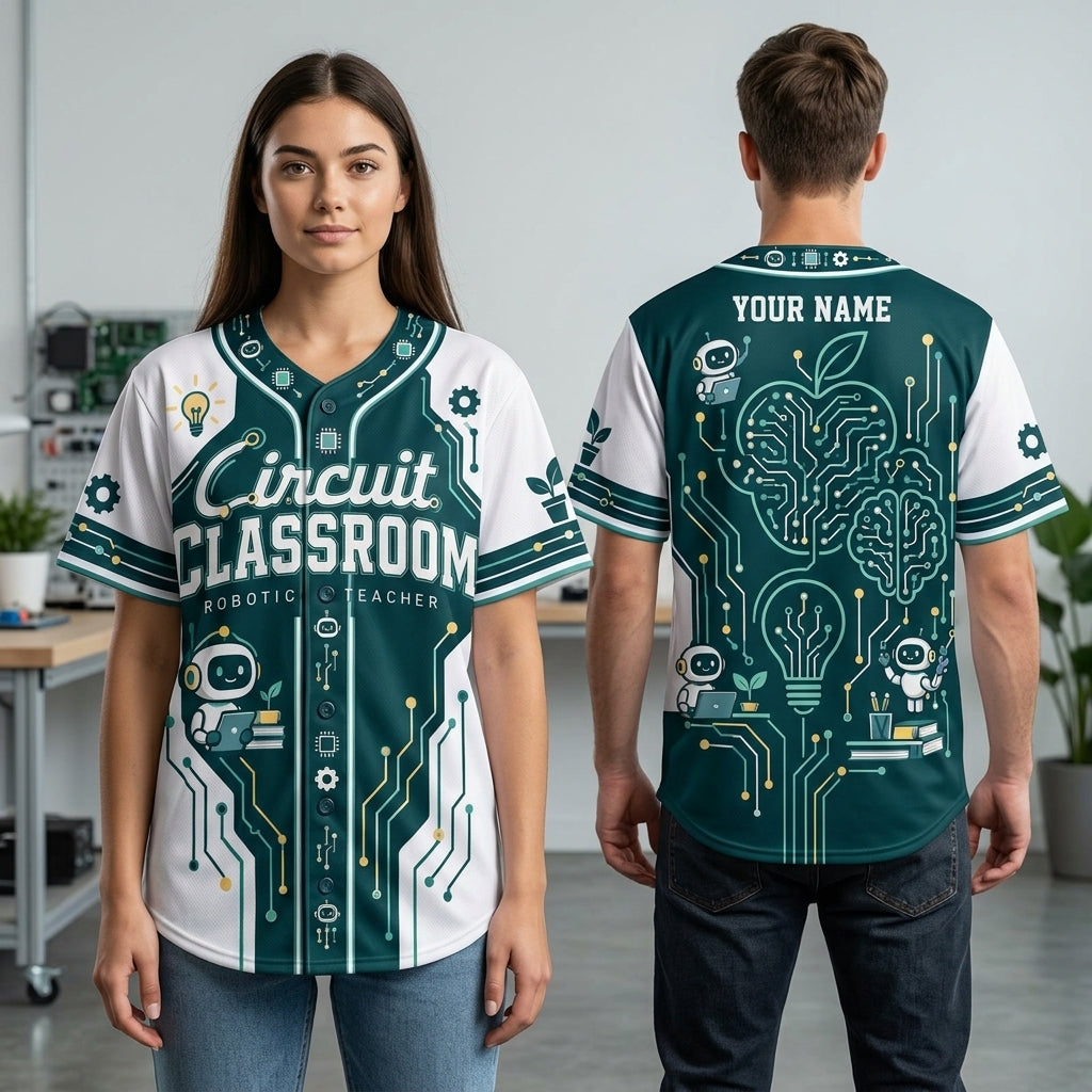 Personalized Robotics Teacher Circuit Classroom Baseball Jersey – Tech Educator Gift - mockup 1