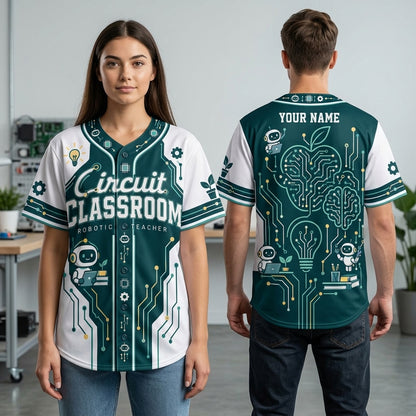 Personalized Robotics Teacher Circuit Classroom Baseball Jersey – Tech Educator Gift - mockup 1
