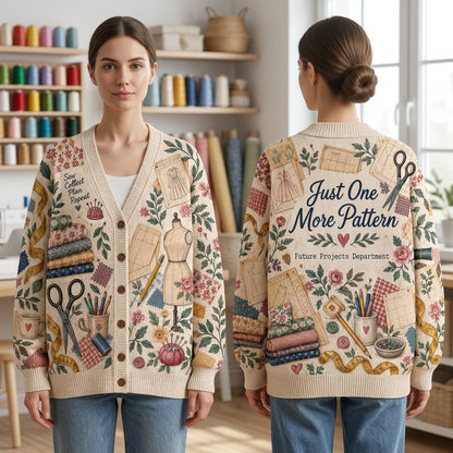 Sewing Pattern Collector Vintage Illustration Cardigan - Gift for Sewists - mockup 1