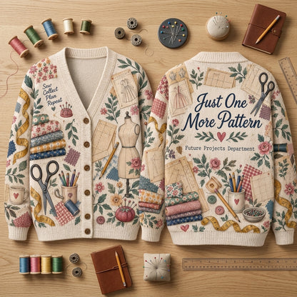 Sewing Pattern Collector Vintage Illustration Cardigan - Gift for Sewists - mockup 2