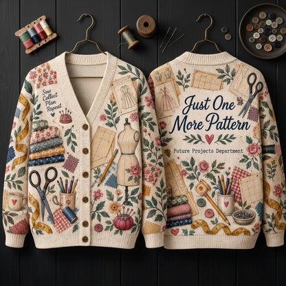 Sewing Pattern Collector Vintage Illustration Cardigan - Gift for Sewists - mockup 3