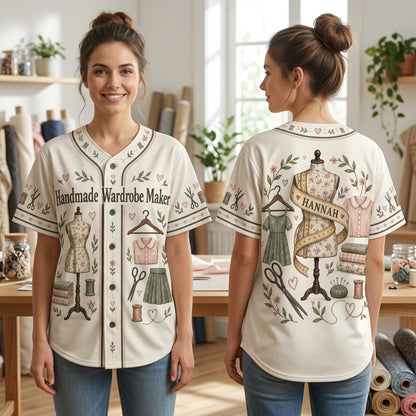Personalized Handmade Wardrobe Maker Baseball Jersey - Custom Gift for Sewists - mockup 1