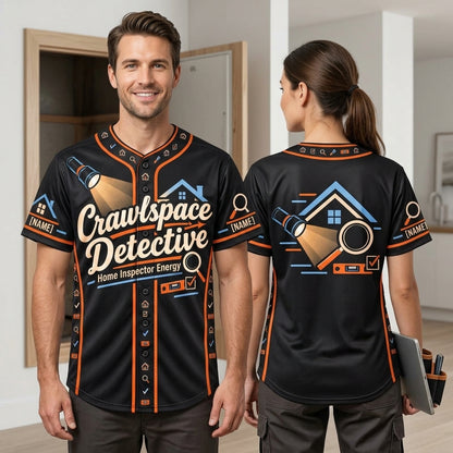 Personalized Home Inspector Crawlspace Detective Baseball Jersey – Custom Name Gift - mockup 1