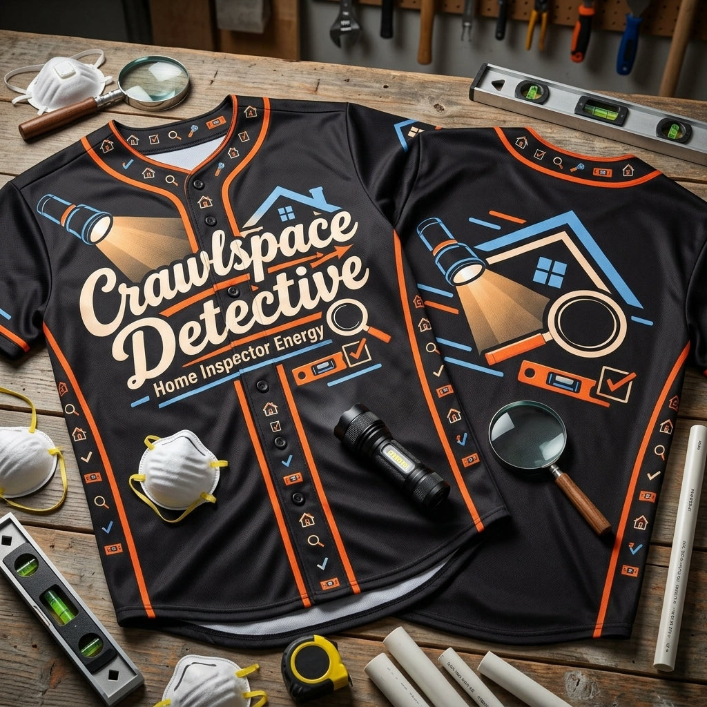 Personalized Home Inspector Crawlspace Detective Baseball Jersey – Custom Name Gift - mockup 2