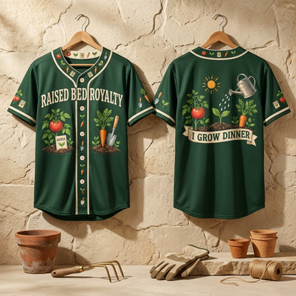 Personalized Raised Bed Royalty Backyard Vegetable Gardener Baseball Jersey - mockup 3