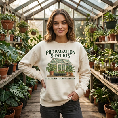 Propagation Station Greenhouse Plant Starter T-shirt Sweatshirt Hoodie – Gift for Plant Lovers - mockup 2